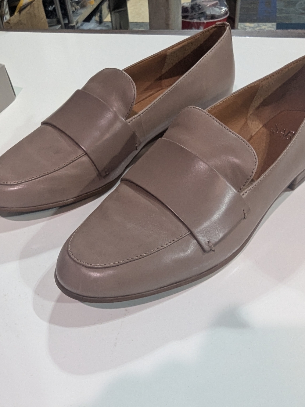 Women's Classic Taupe Leather Loafers FrancoSarto